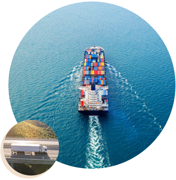 a container ship in the water